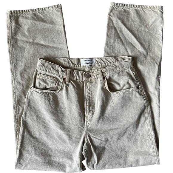 Reformation Val 90s Mid Rise Straight Jeans in Vintage Oatmeal Size 28 - Picture 7 of 11